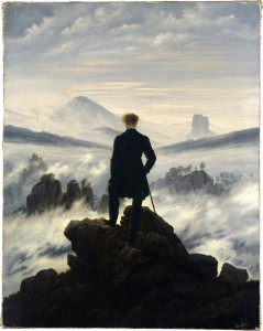 1. Friedrich, Caspar David (1774-1840) Wanderer above a Sea of Mist. ca. 1818. Oil on canvas, 94.8 x 74.8 cm. Inv. 5161. On permanent loan from the Foundation for the Promotion of the Hamburg Art Collections. Hamburger Kunsthalle, Hamburg, Germany Photo: Elke Walford Photo Credit: Bildarchiv Preussischer Kulturbesitz / Art Resource, NY
